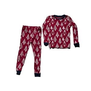 Burt's Bees Kids Christmas Pajamas. Red with Christmas Trees. Size 5.